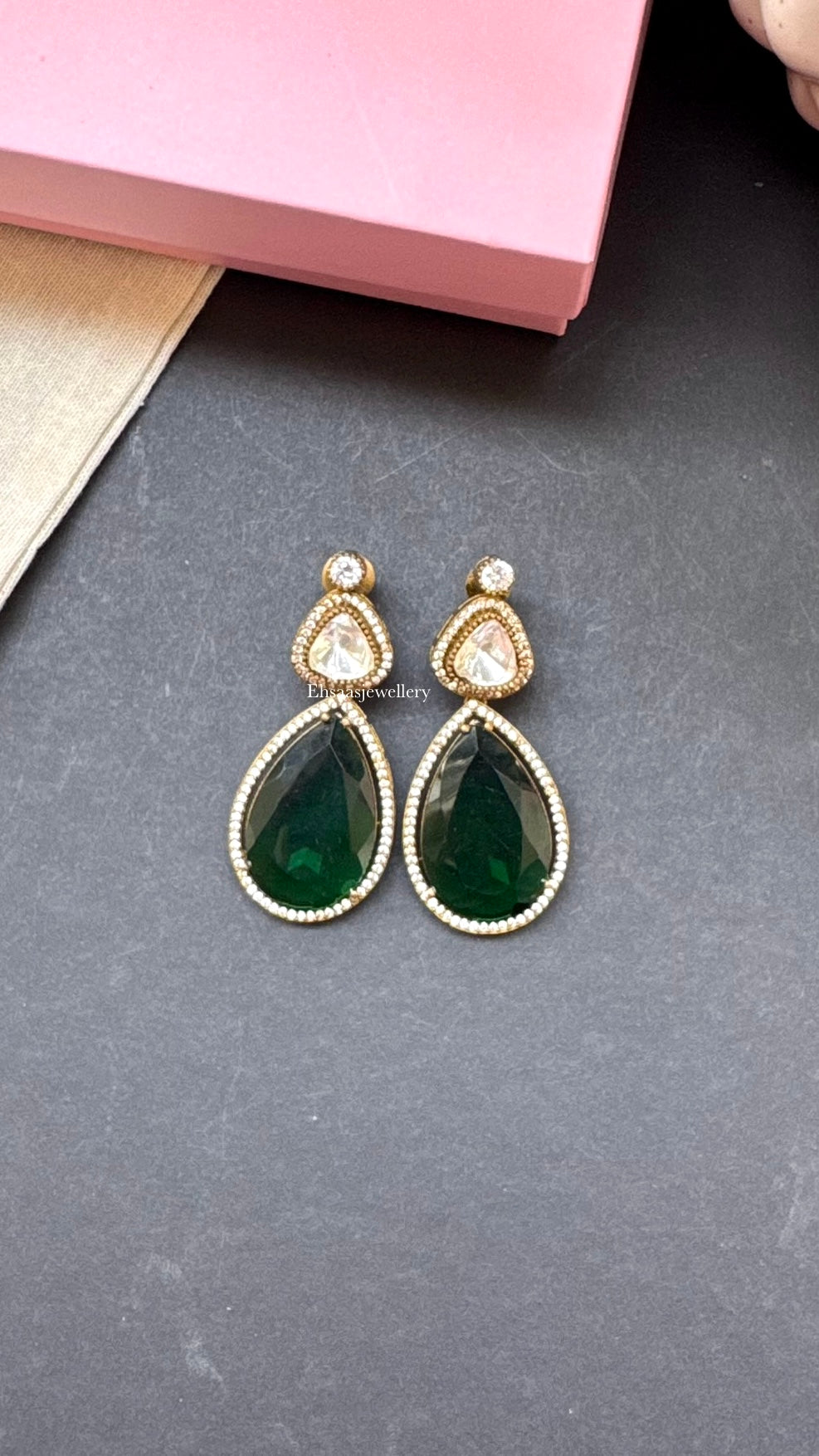 Double Layer Polki Necklace Set