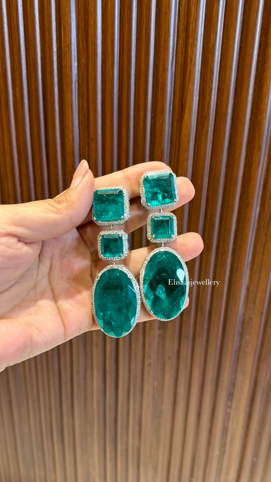 Elara Emerald Designer Earrings
