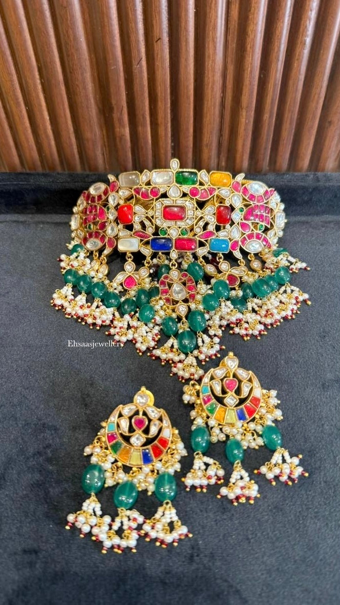 Swarna Navratan Necklace Set