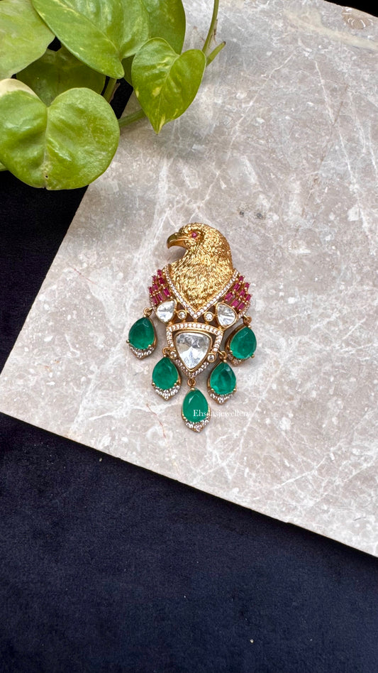 Garuda Gold Polki Brooch