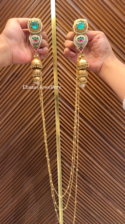 Leheriya Earrings with Necklace 1.0