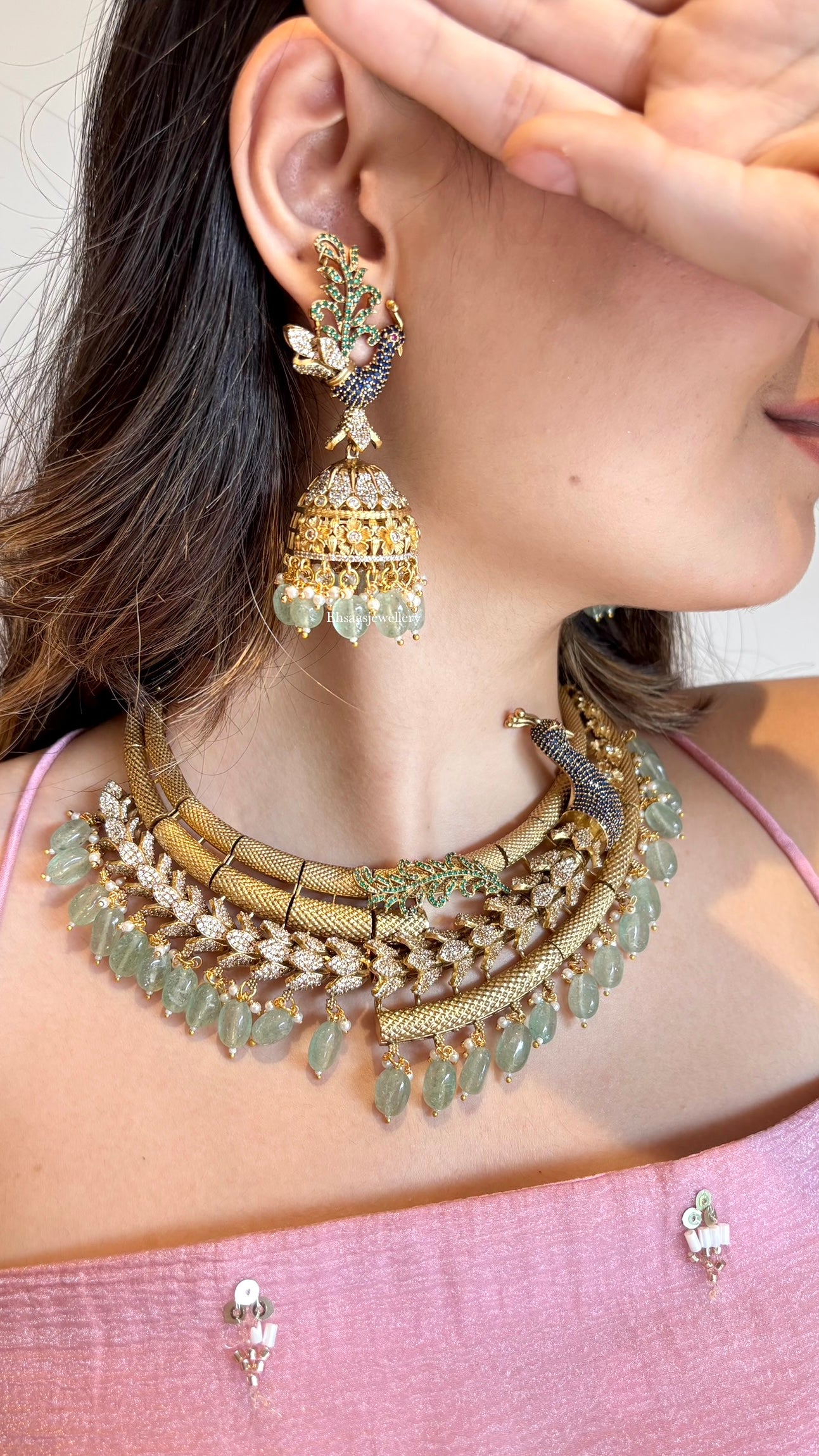 Royal Peacock Diamond Cocktail Necklace