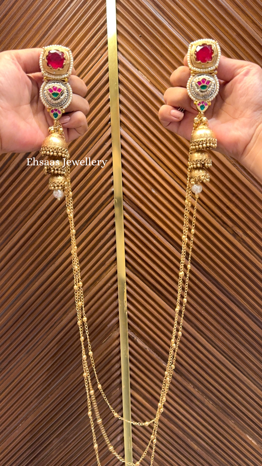 Leheriya Earrings with Necklace 1.0