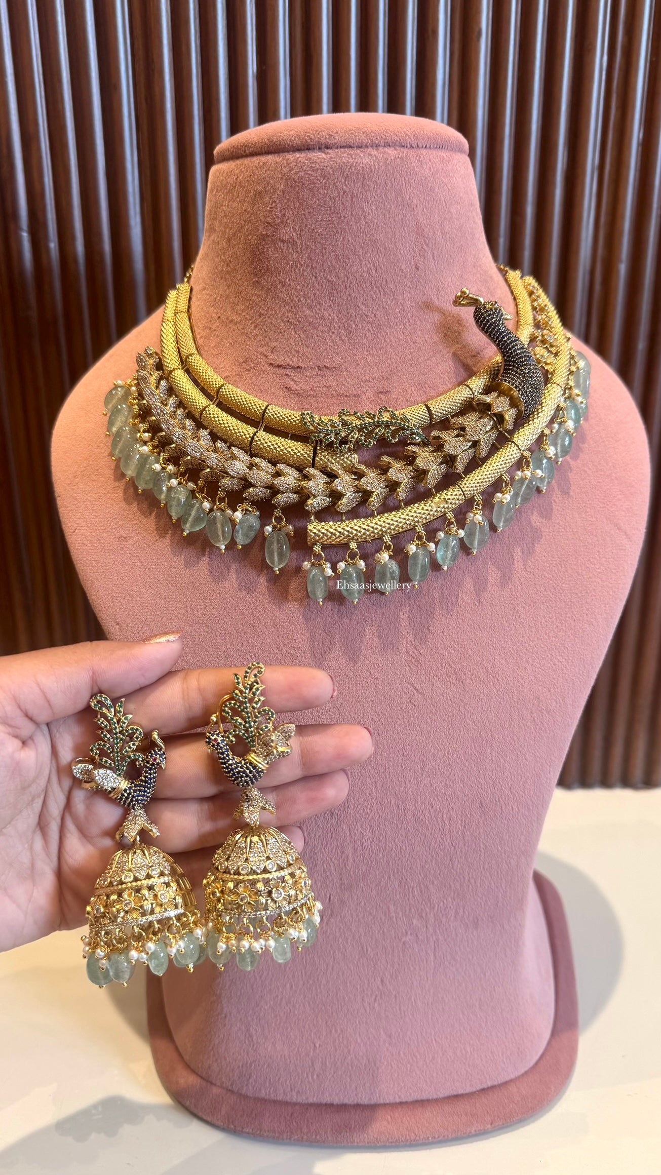 Royal Peacock Diamond Cocktail Necklace