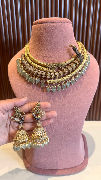 Royal Peacock Diamond Cocktail Necklace