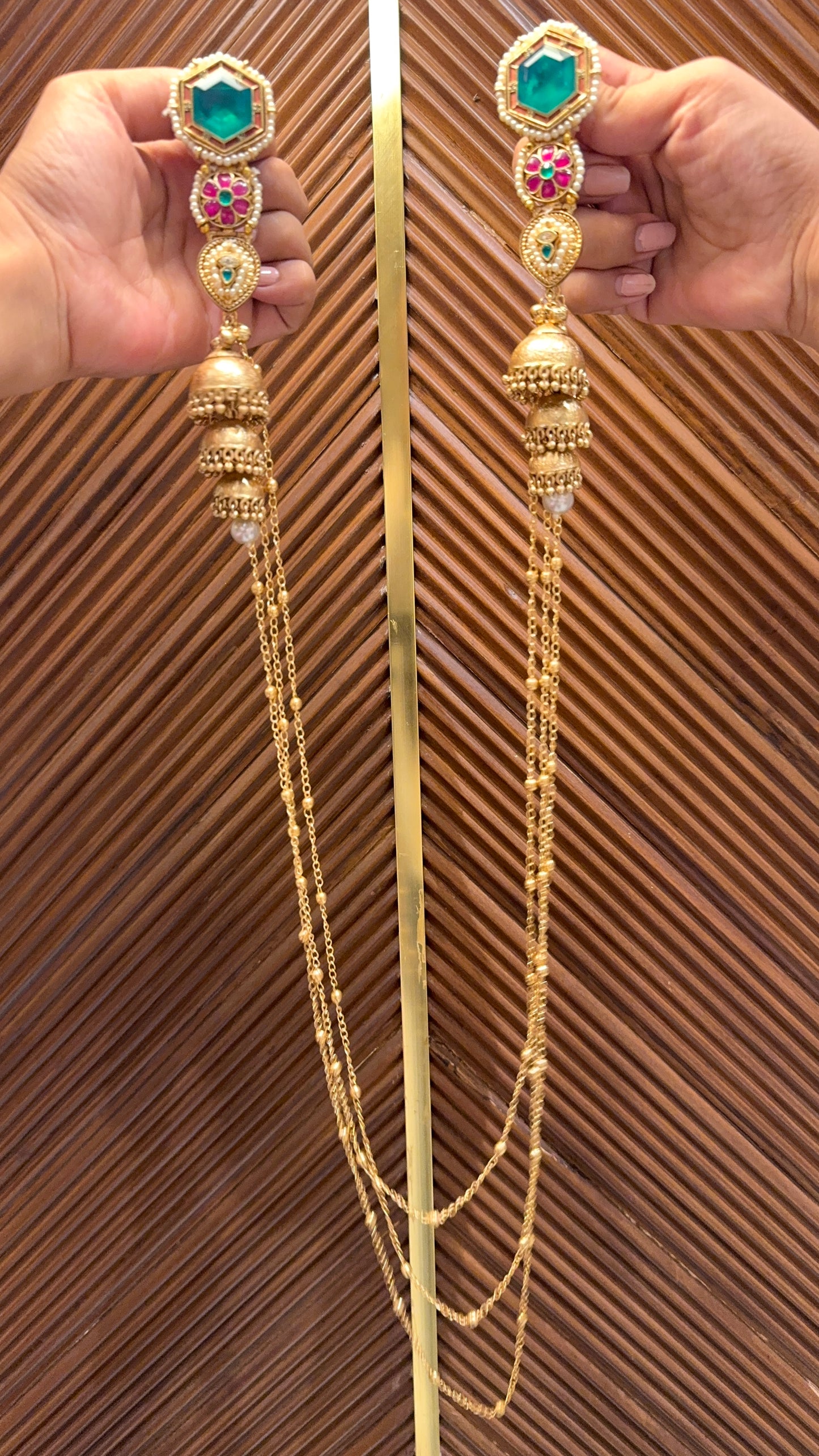 Leheriya Earrings with Necklace 2.0