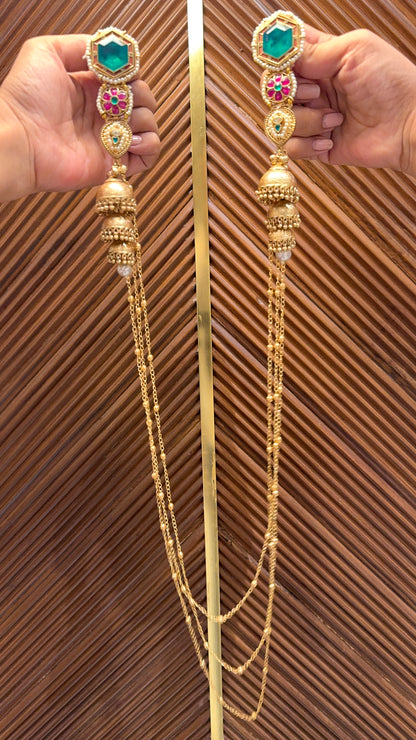 Leheriya Earrings with Necklace 2.0