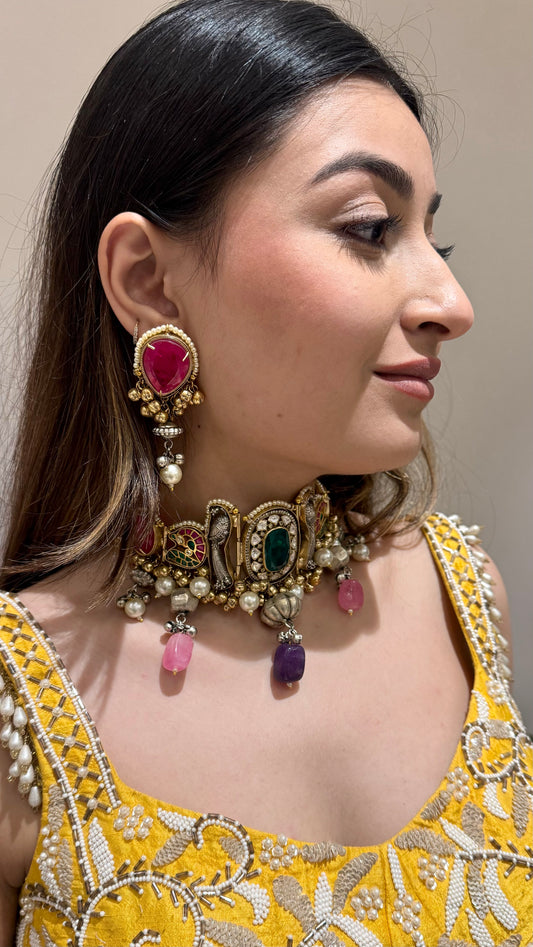 Dilruba Necklace with Earrings