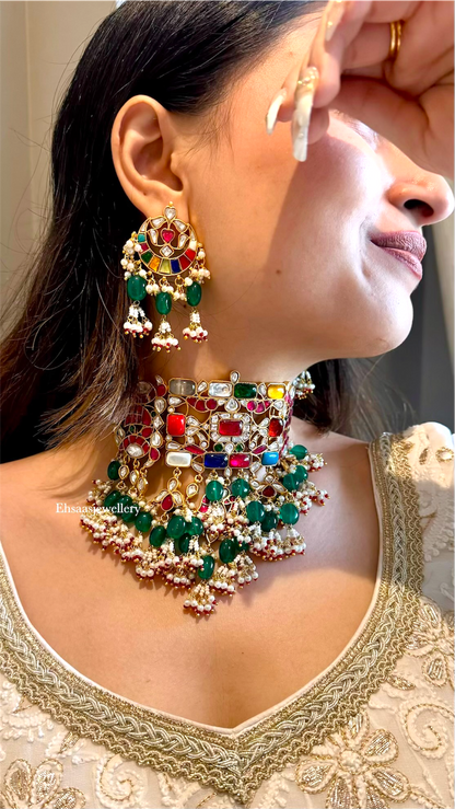 Swarna Navratan Necklace Set