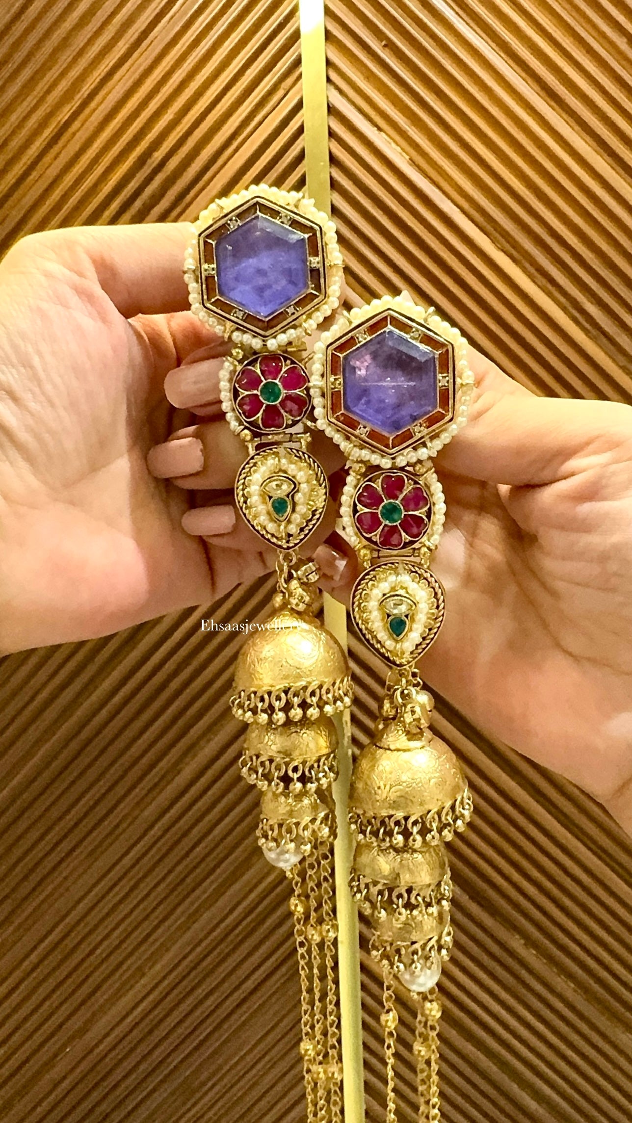 Leheriya Earrings with Necklace 2.0