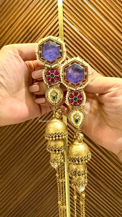 Leheriya Earrings with Necklace 2.0