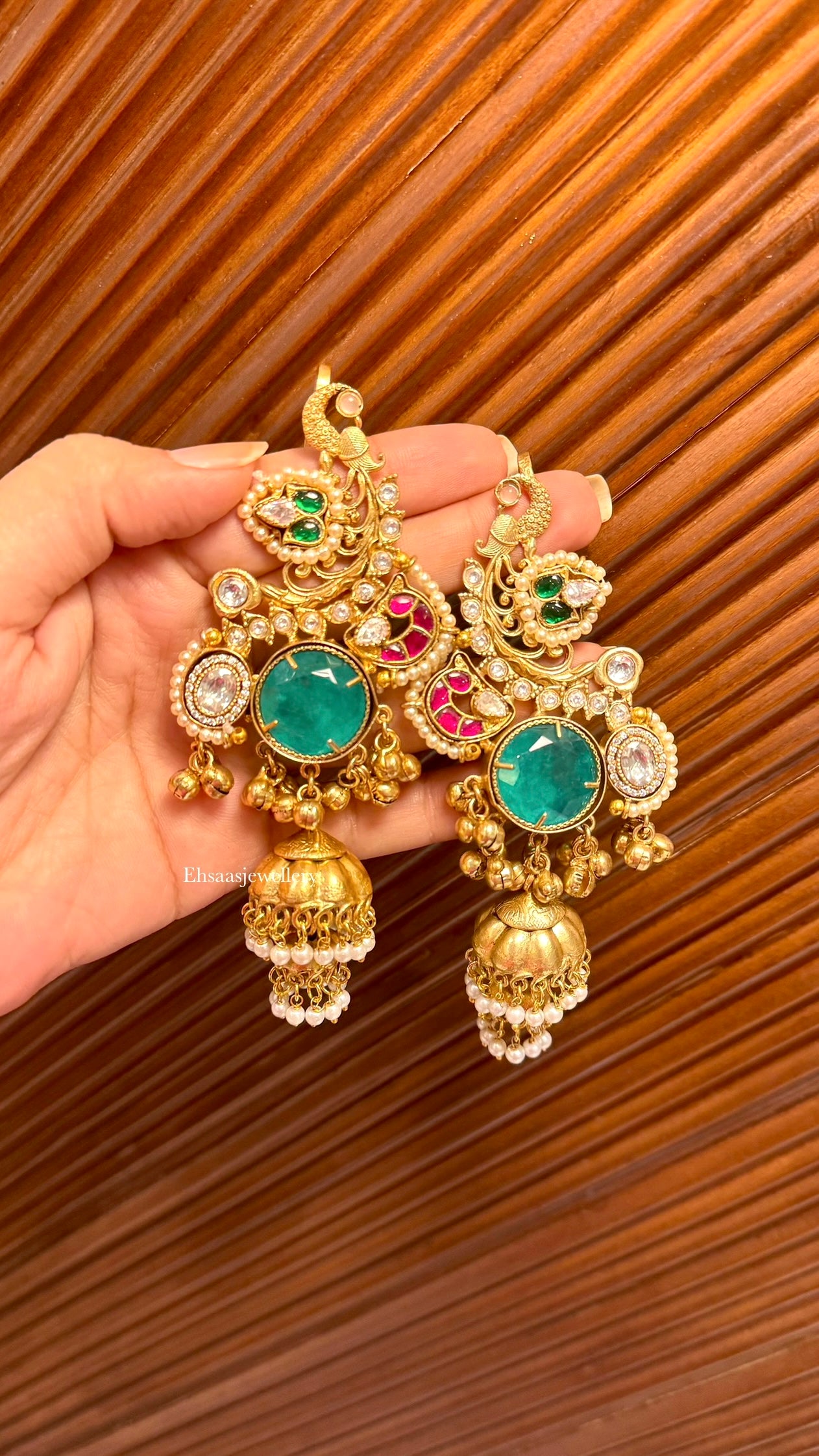 Peacock Kaanphool Jhumkis