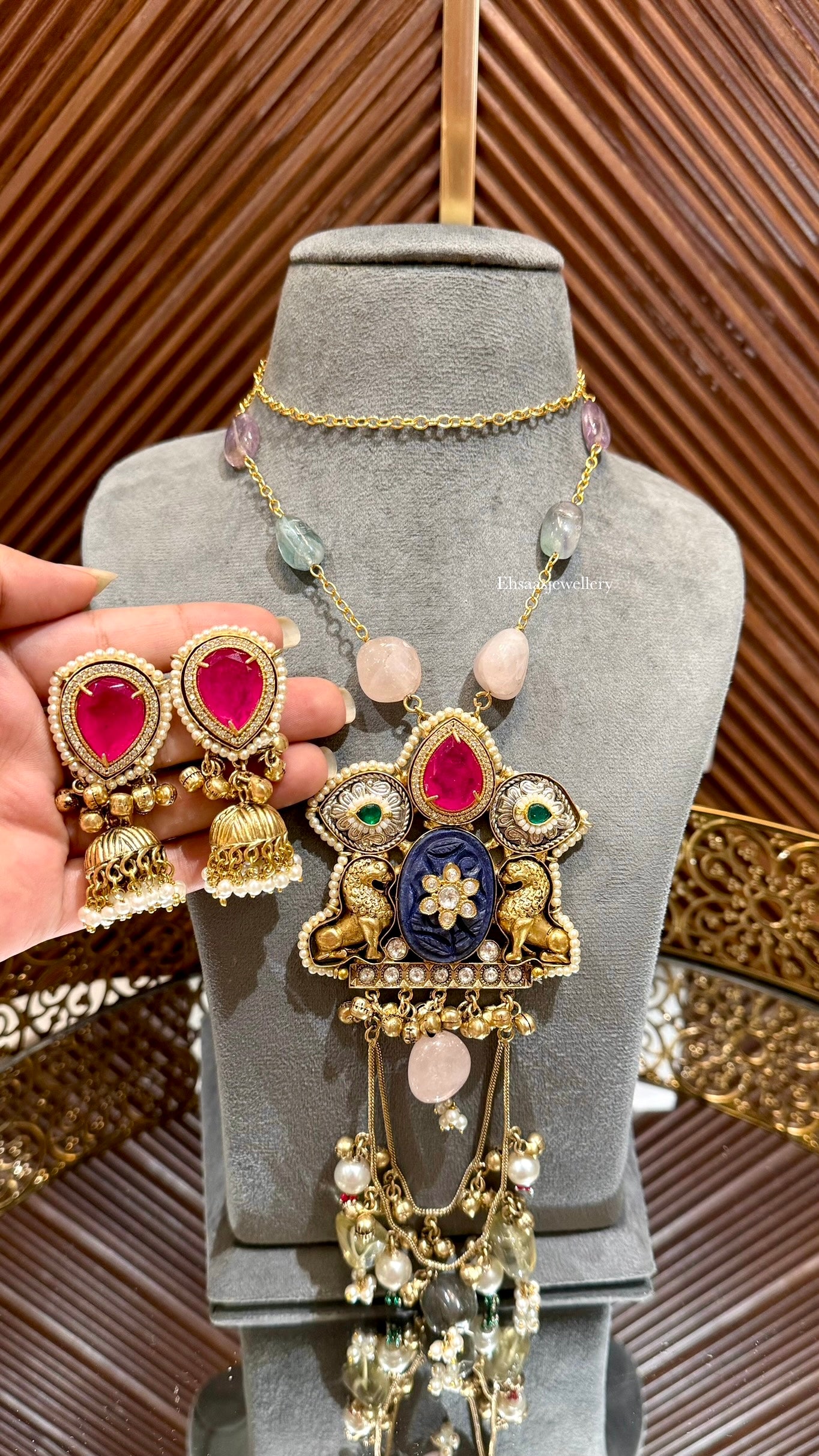 Gulzaar-long-Necklace with Earrings
