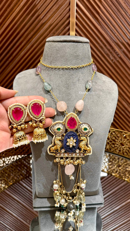 Gulzaar-long-Necklace with Earrings