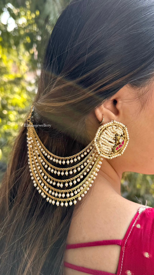 5 Layer Pearl Earchain