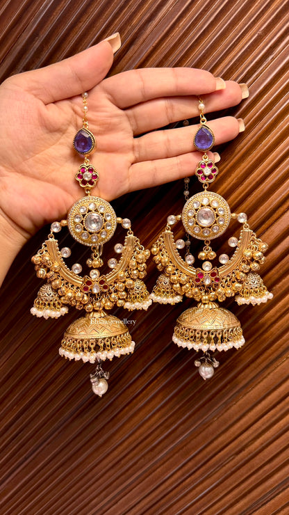 Aarizah Jhumkis With Kaanchain