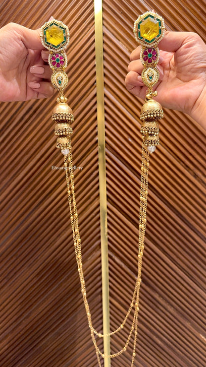 Leheriya Earrings with Necklace 2.0