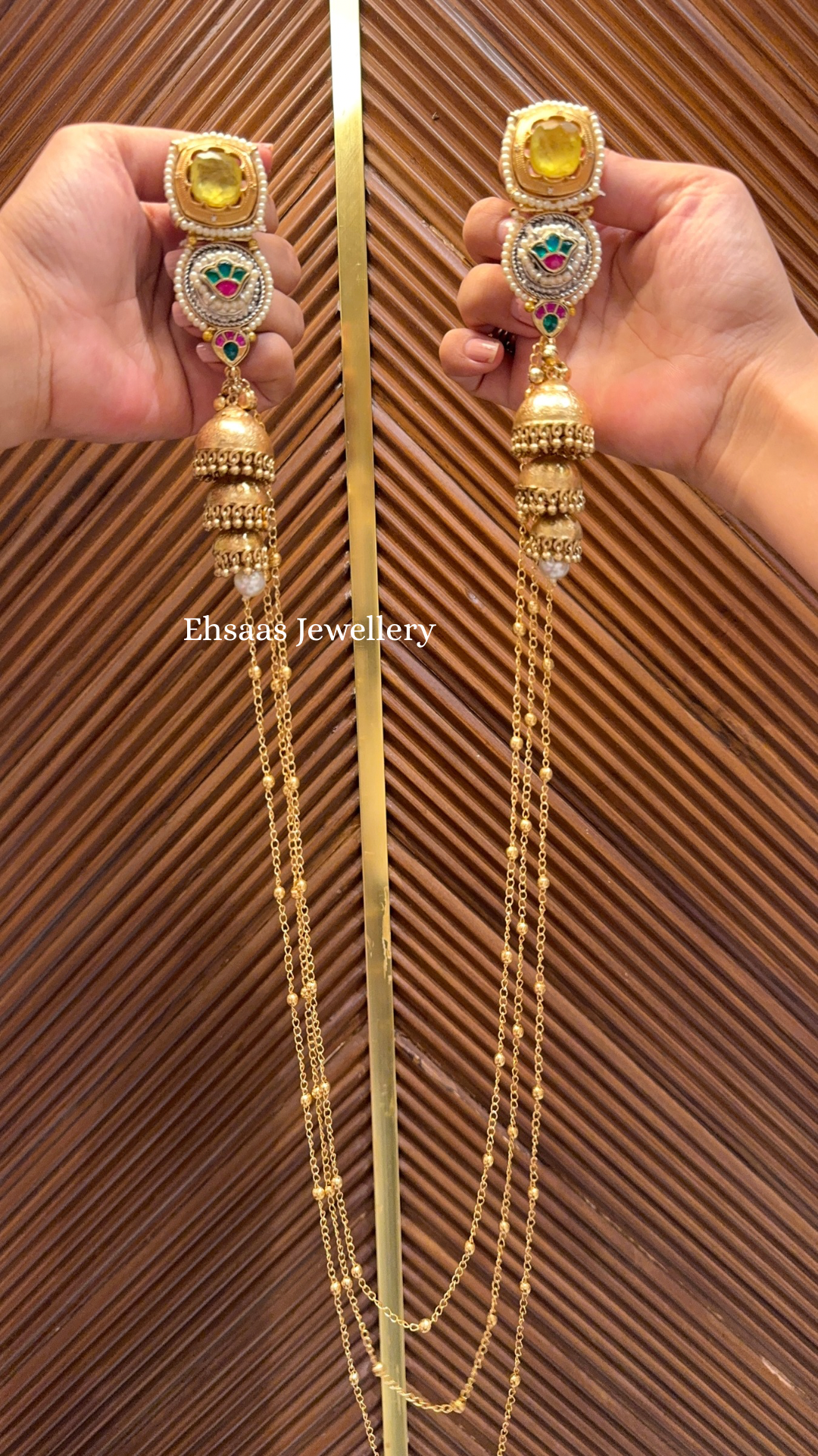 Leheriya Earrings with Necklace 1.0