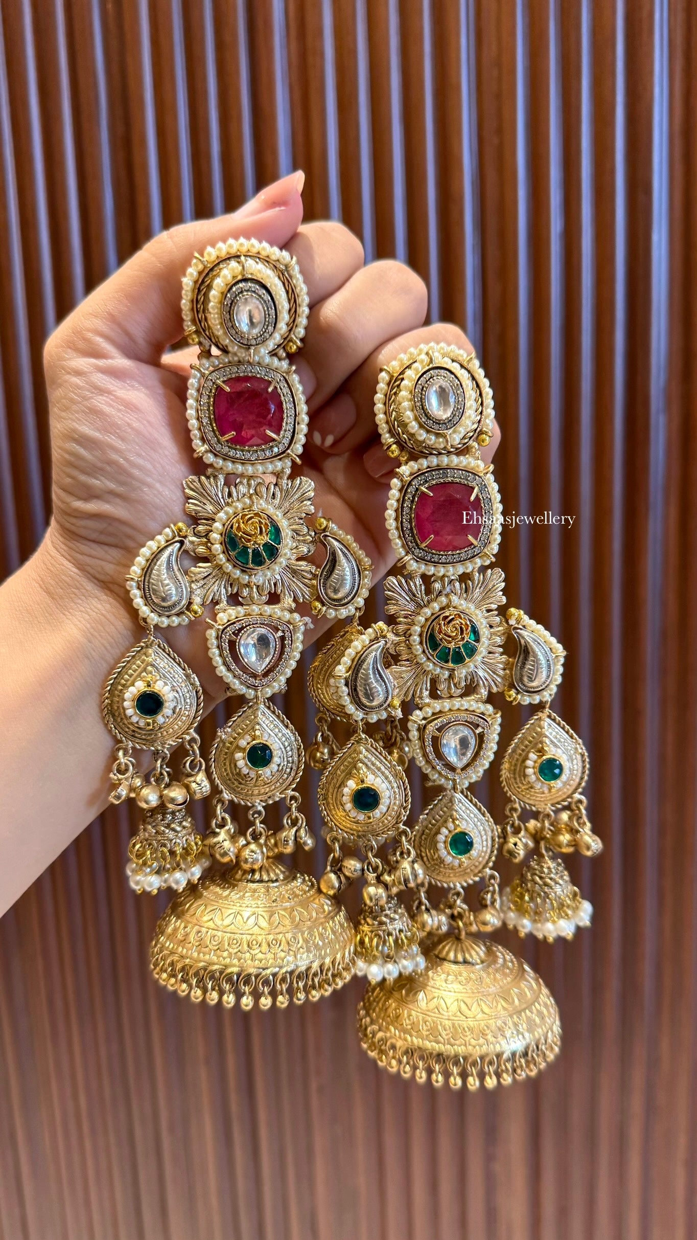 Zarna Jhumkis with Earchain