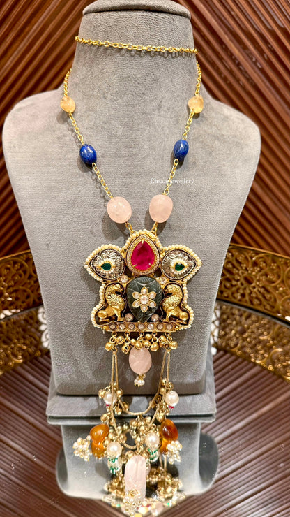 Gulzaar-long-Necklace with Earrings