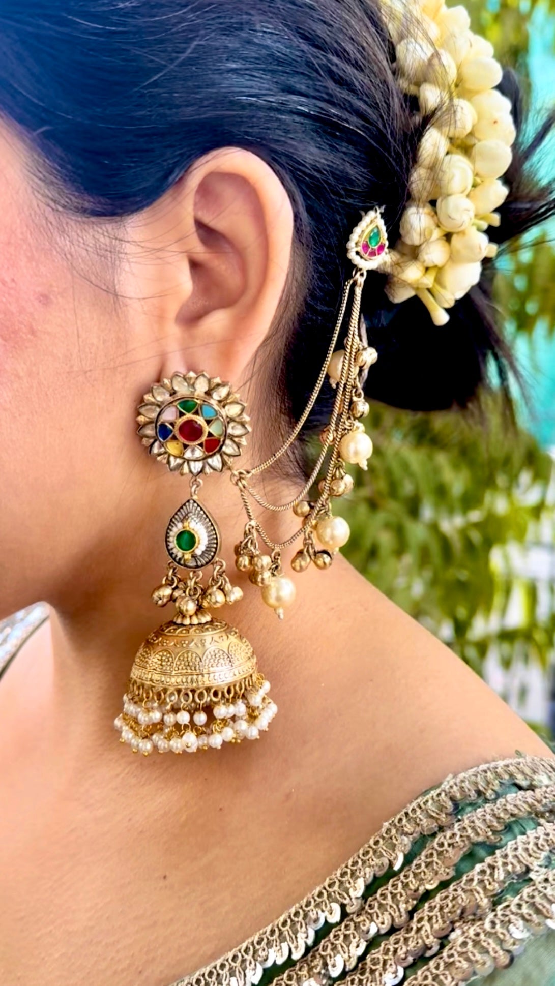 Gulnaar Jhumkis With Earchain