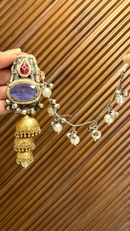 Devangana Jhumkis With Kaanchain