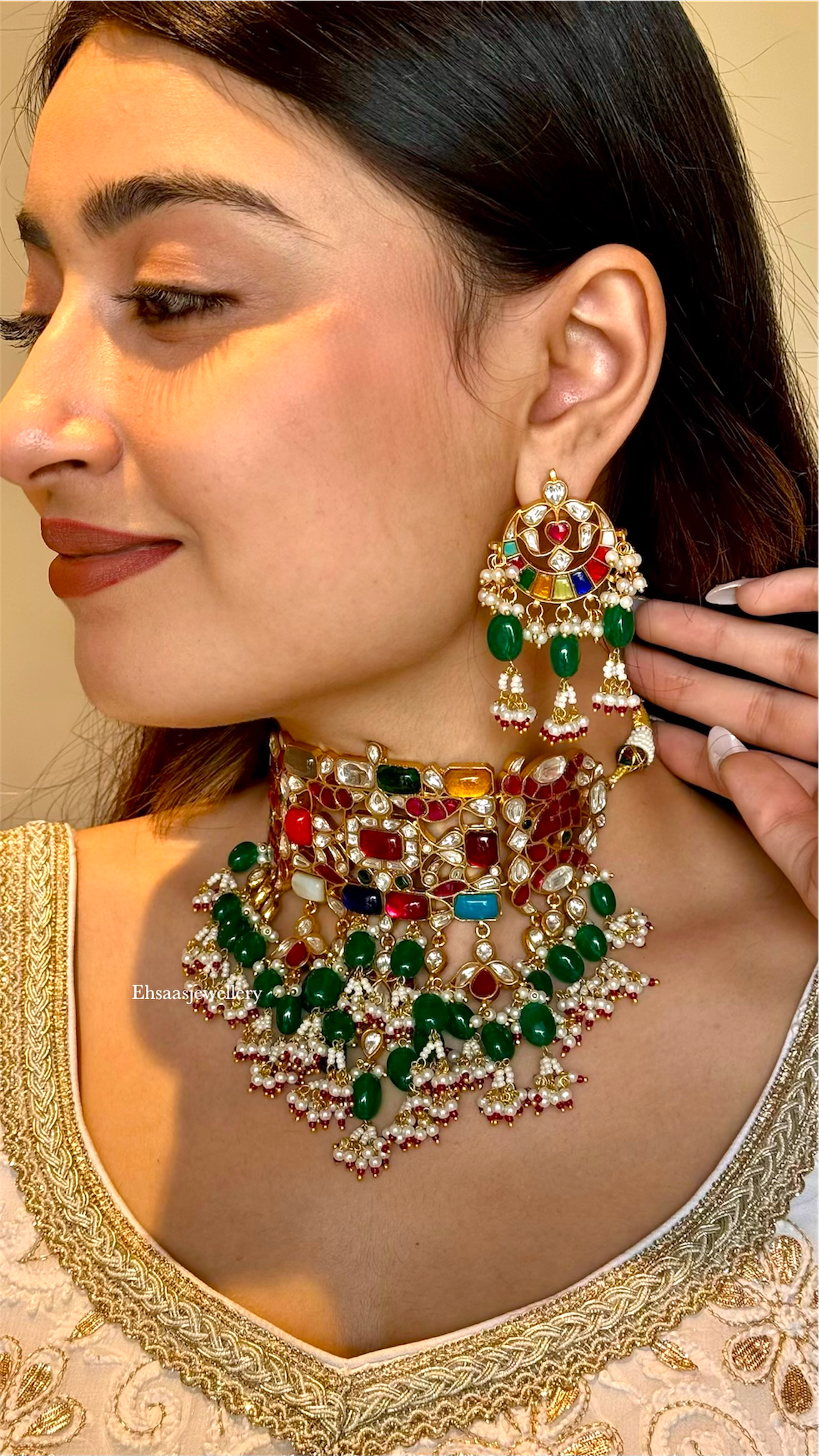 Swarna Navratan Necklace Set