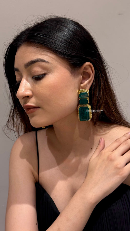 Alaya Emerald Designer Earrings