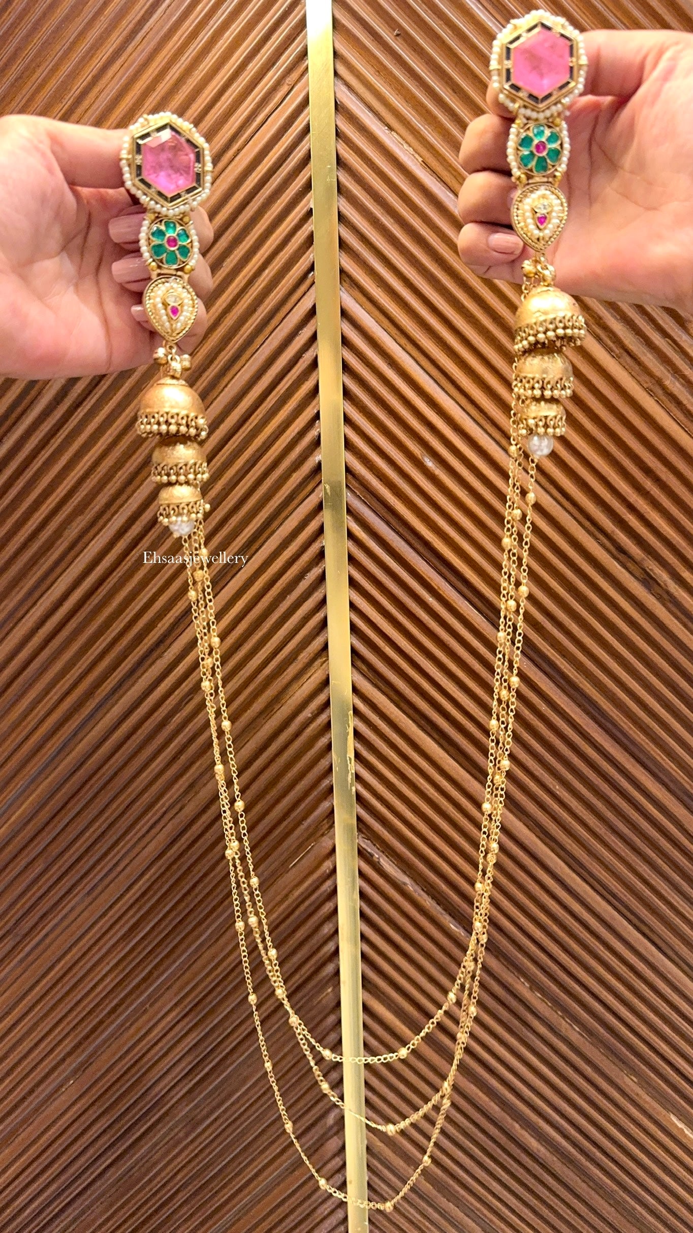 Leheriya Earrings with Necklace 2.0