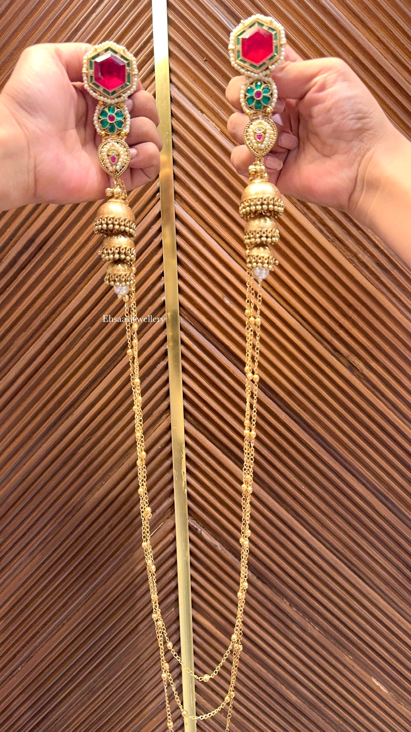 Leheriya Earrings with Necklace 2.0