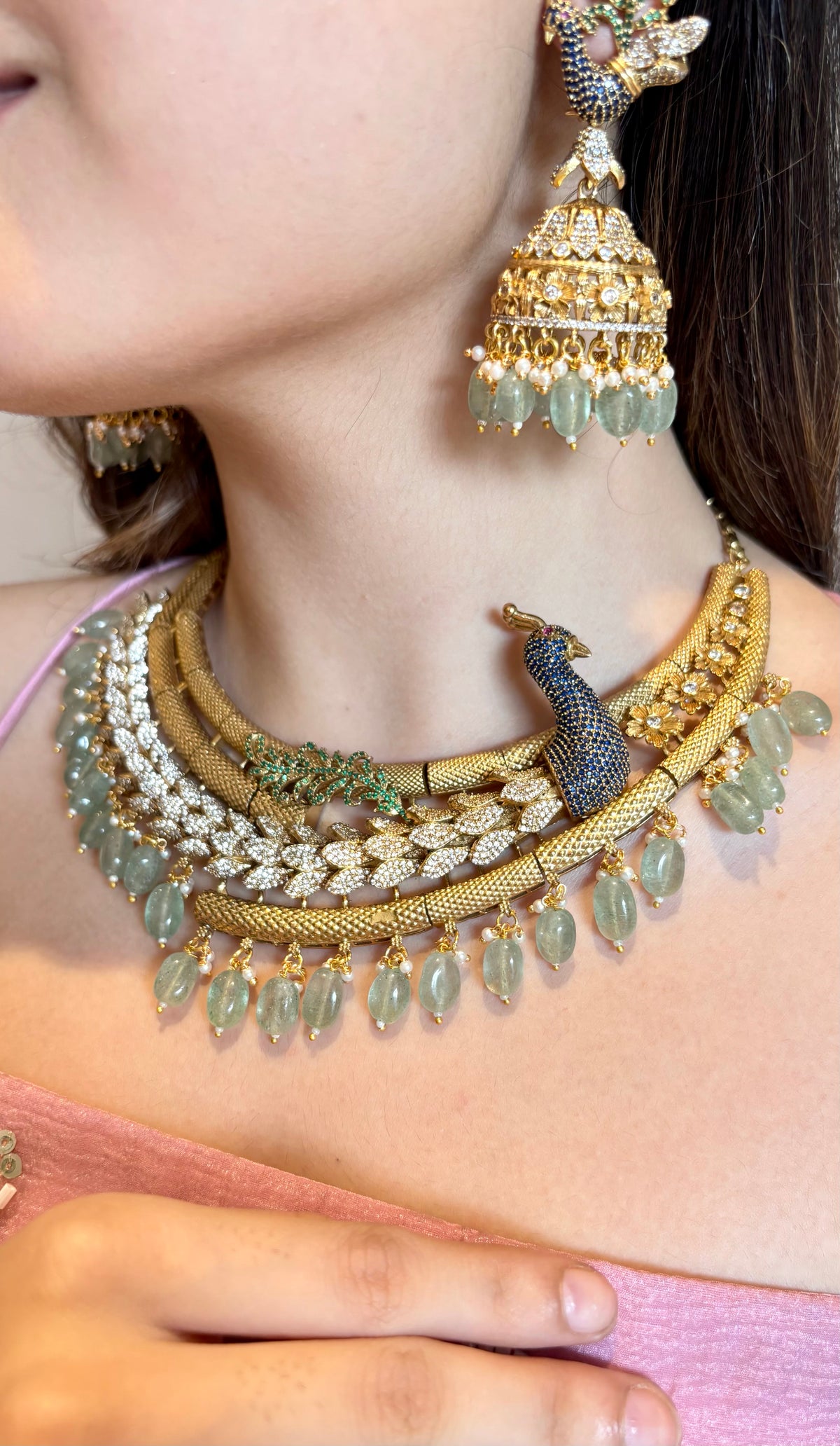 Royal Peacock Diamond Cocktail Necklace