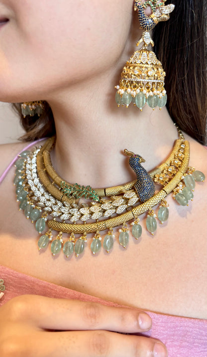 Royal Peacock Diamond Cocktail Necklace