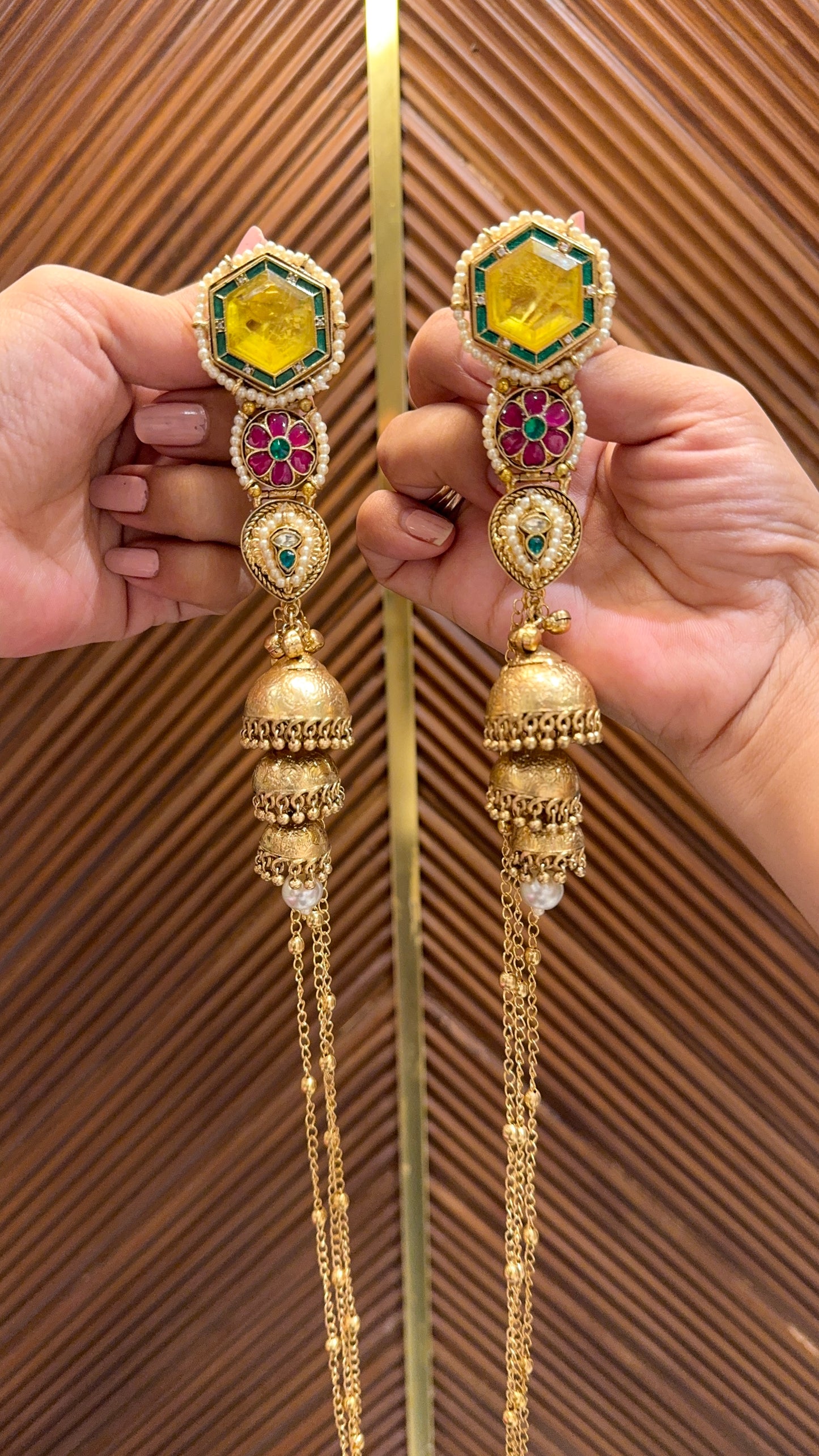 Leheriya Earrings with Necklace 2.0