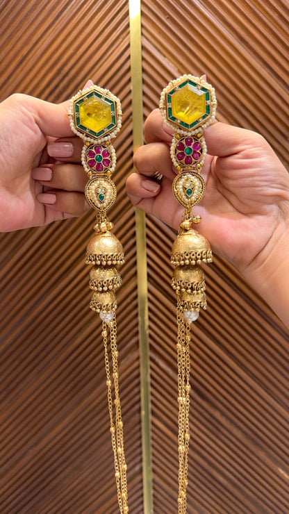 Leheriya Earrings with Necklace 2.0