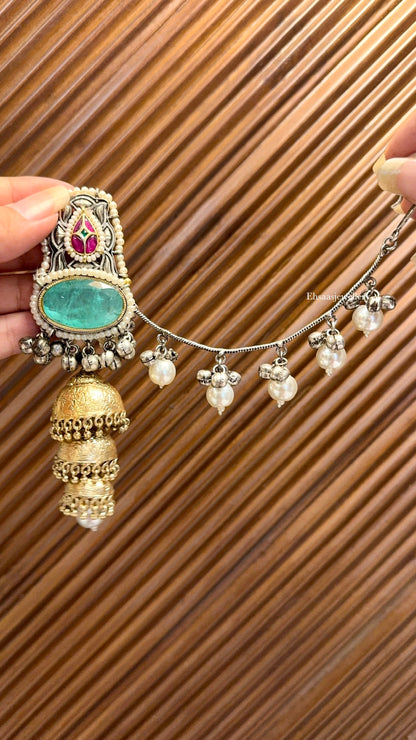 Devangana Jhumkis With Kaanchain