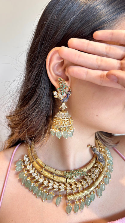 Royal Peacock Diamond Cocktail Necklace