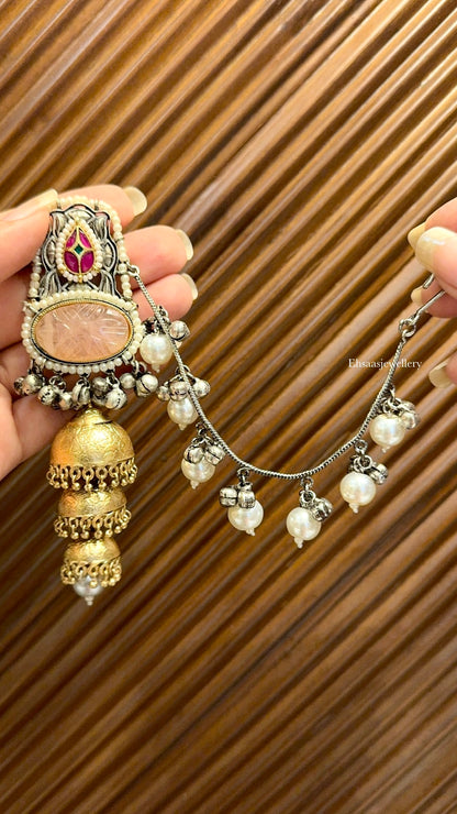 Devangana Jhumkis With Kaanchain