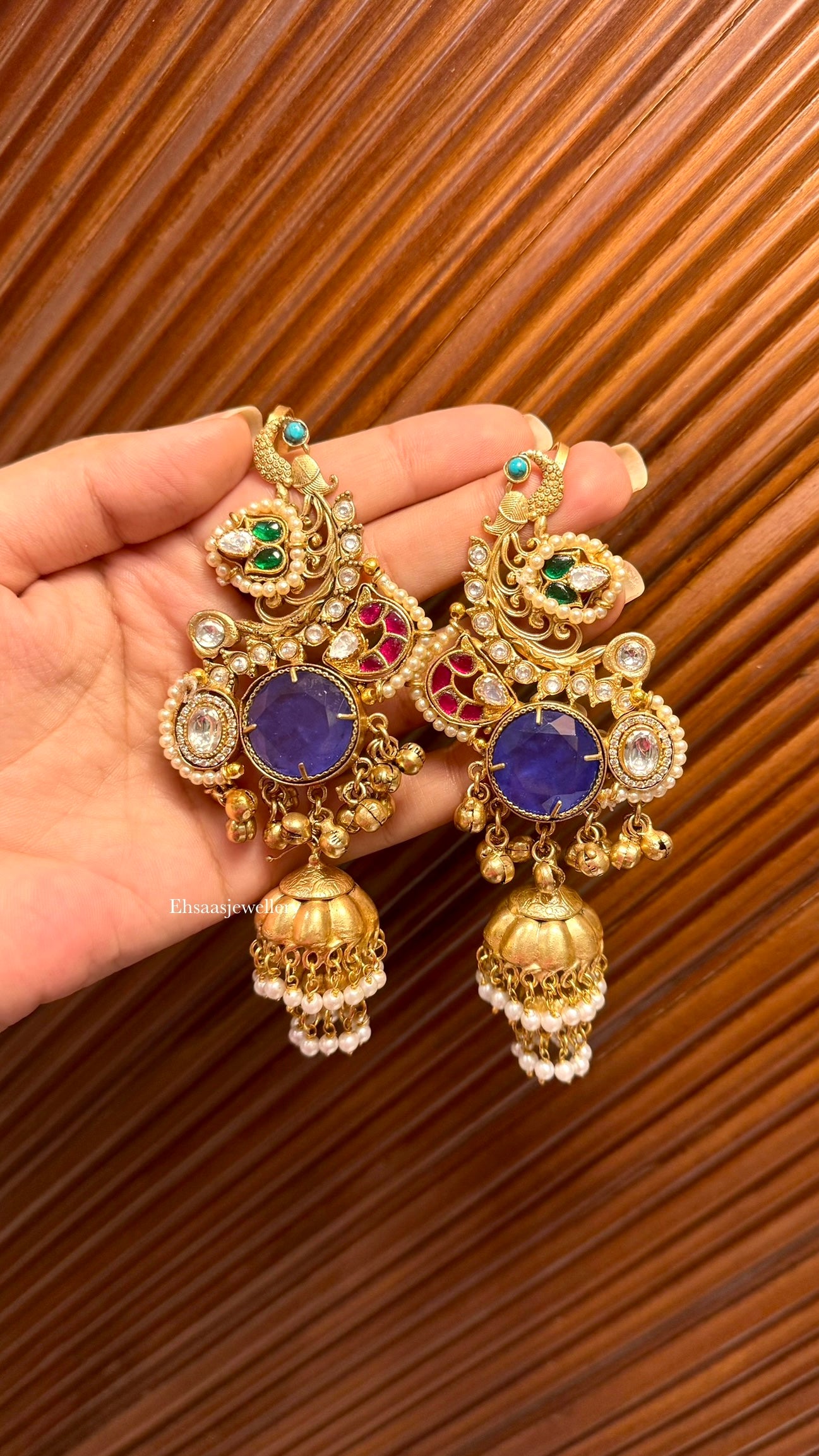 Peacock Kaanphool Jhumkis