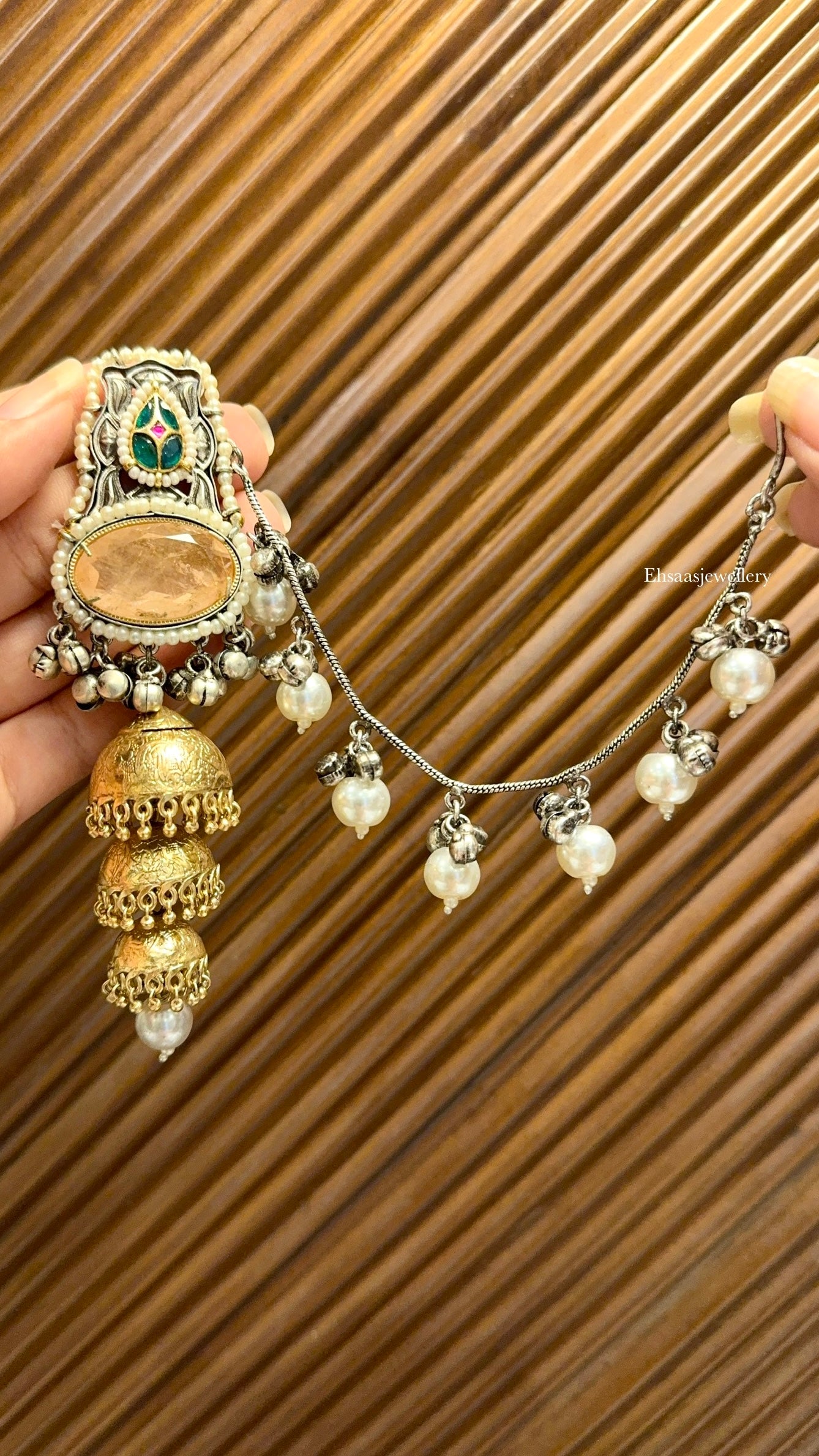 Devangana Jhumkis With Kaanchain
