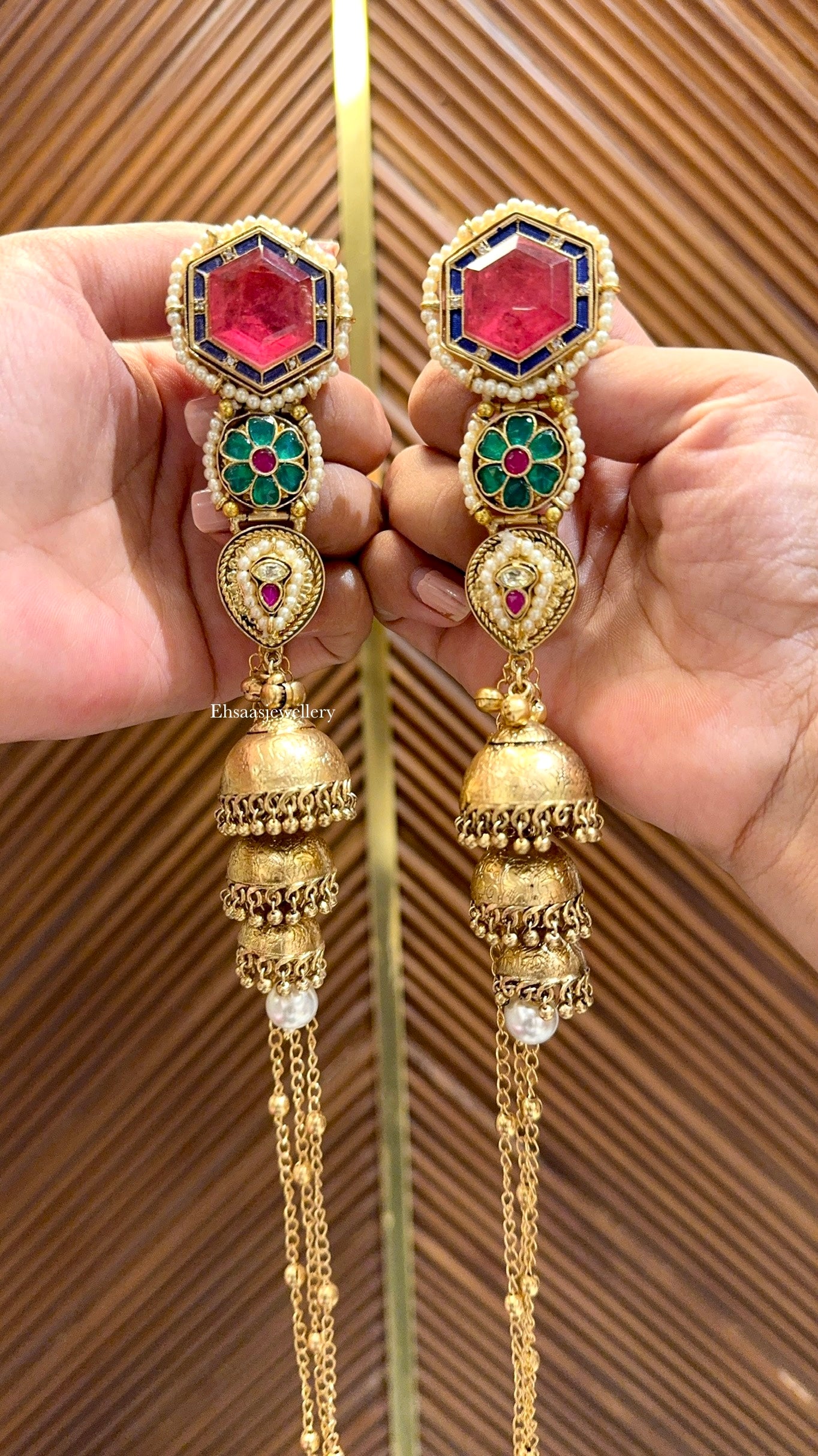 Leheriya Earrings with Necklace 2.0