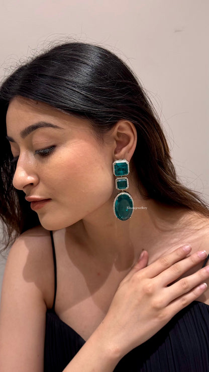 Elara Emerald Designer Earrings