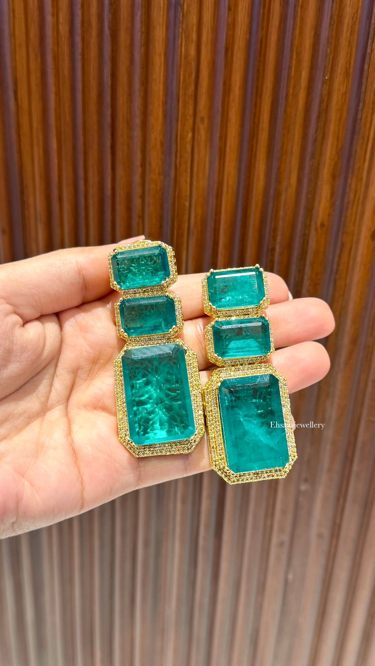 Alaya Emerald Designer Earrings