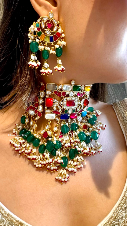 Swarna Navratan Necklace Set