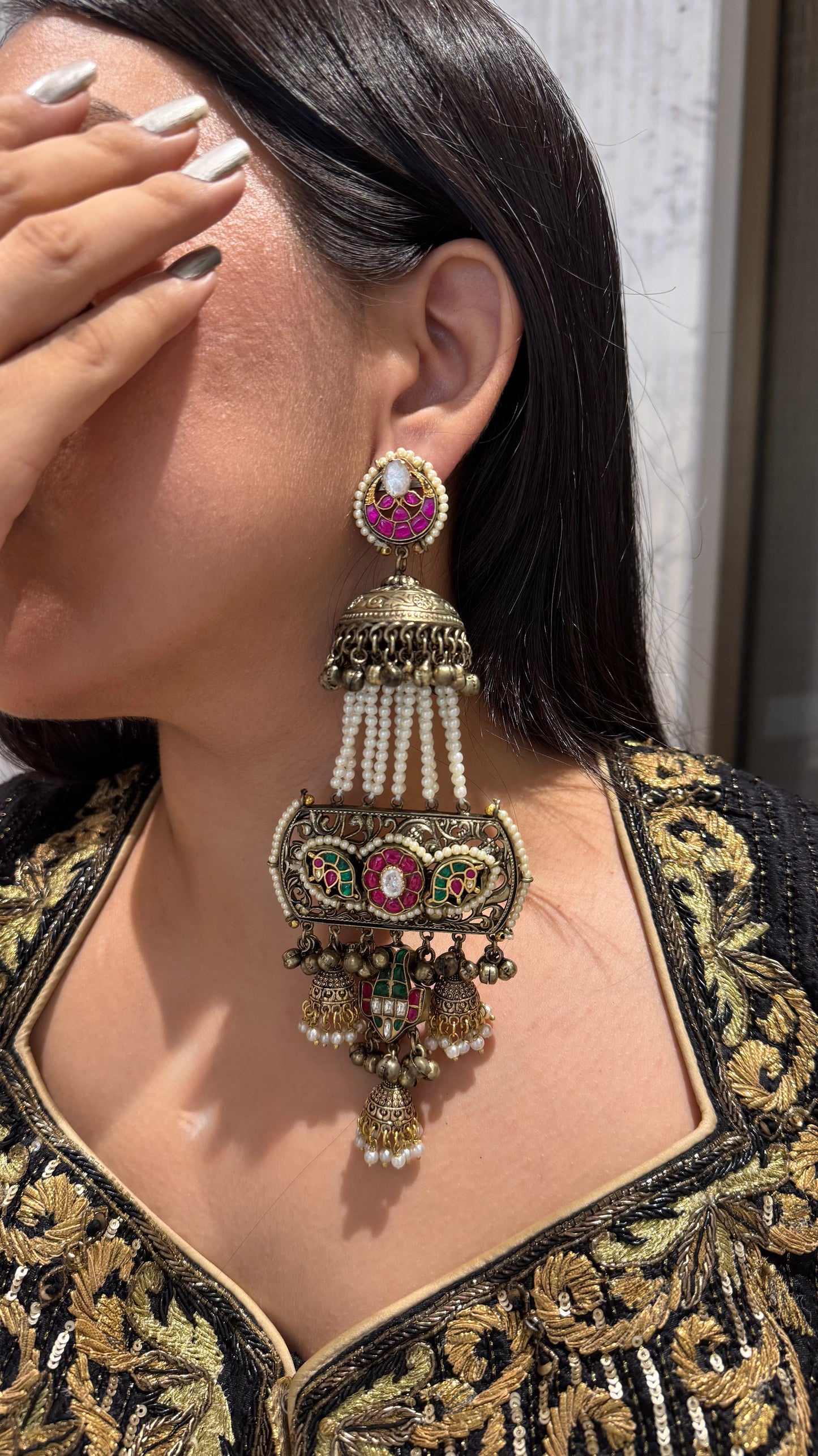 Guzarish Pearl Jhumkis