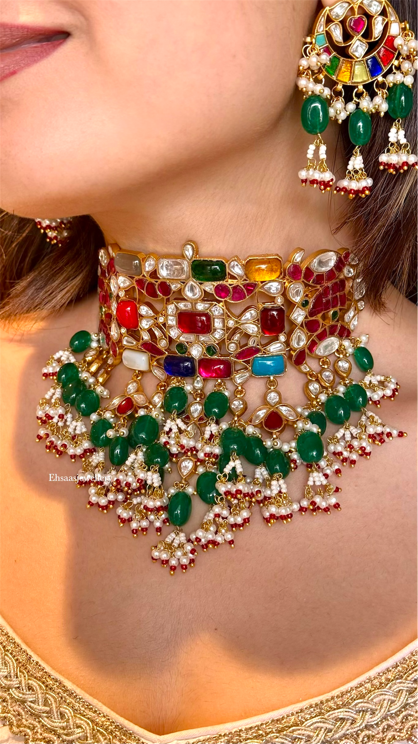 Swarna Navratan Necklace Set