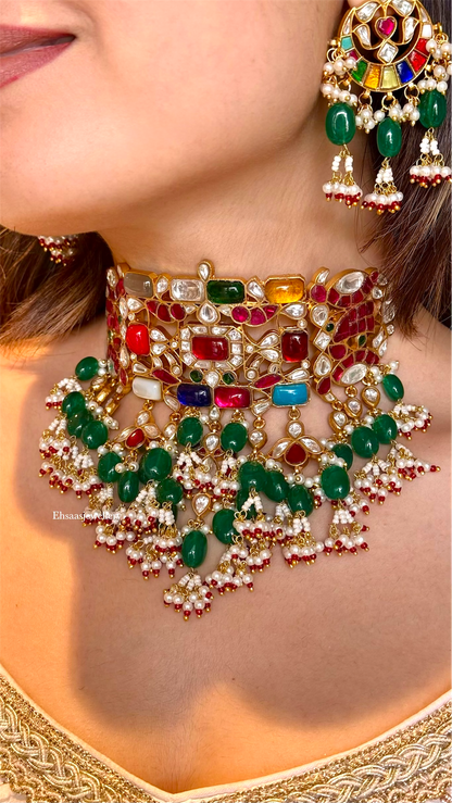 Swarna Navratan Necklace Set