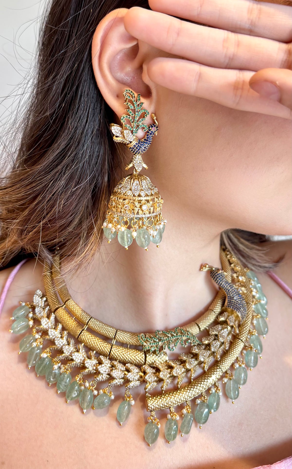 Royal Peacock Diamond Cocktail Necklace