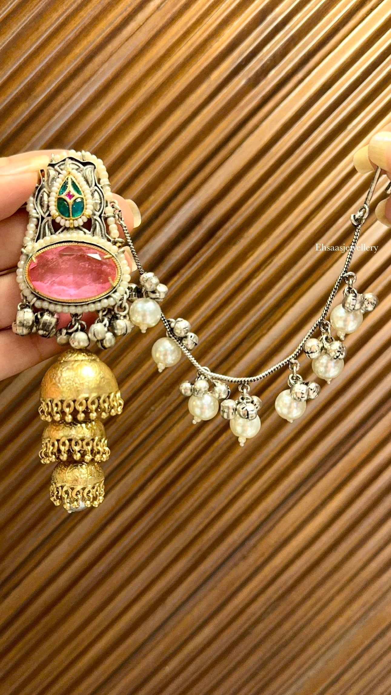 Devangana Jhumkis With Kaanchain