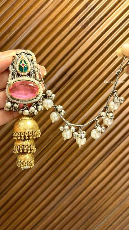 Devangana Jhumkis With Kaanchain