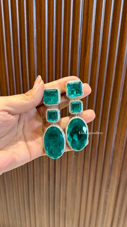 Elara Emerald Designer Earrings